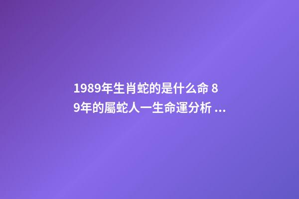 1989年生肖蛇的是什么命 89年的屬蛇人一生命運分析 1989年出生屬蛇人的命運如何